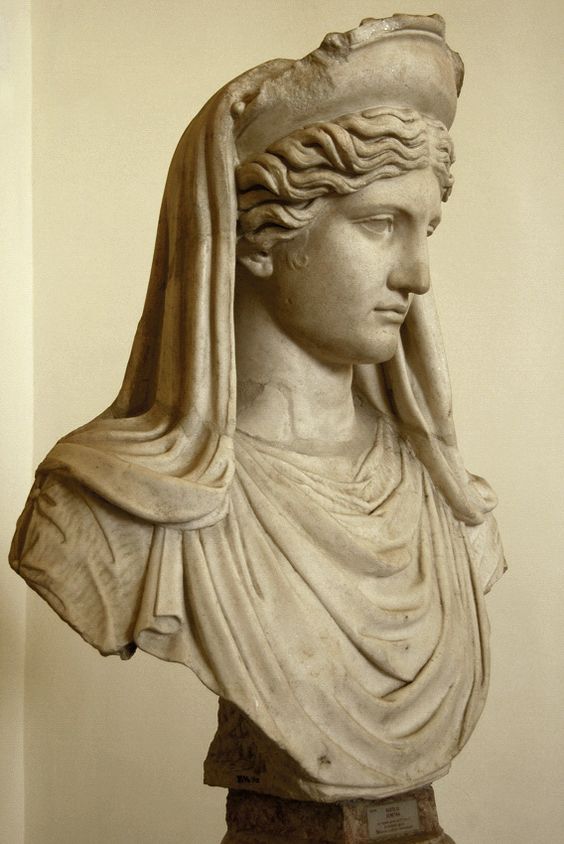 Demeter (Ceres) Ludovisi. Coarse marble. Roman copy of the 2nd century A.D. after a Greek model of the 5th—4th centuries B.C. Inv. No. 8596. Rome, Roman National Museum, Palazzo Altemps.